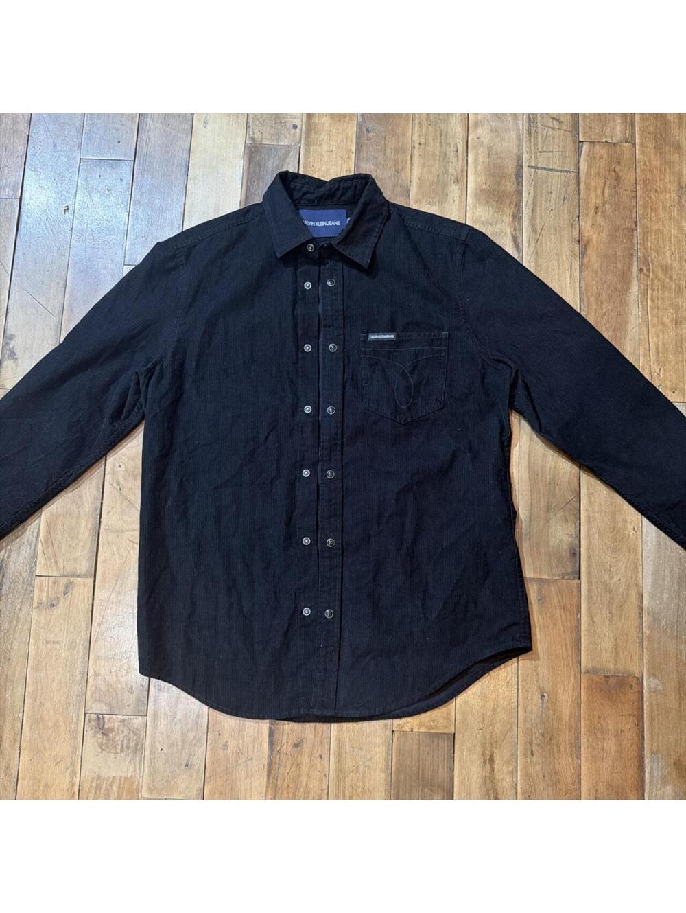 Calvin Klein Jeans black corduroy shirt — size S
